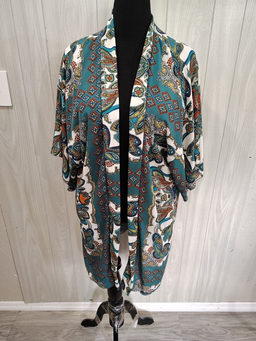 Women's Vintage Stitch Wurks Shawl Plus Size 1X Hippie Retro Classic 90s Y2K